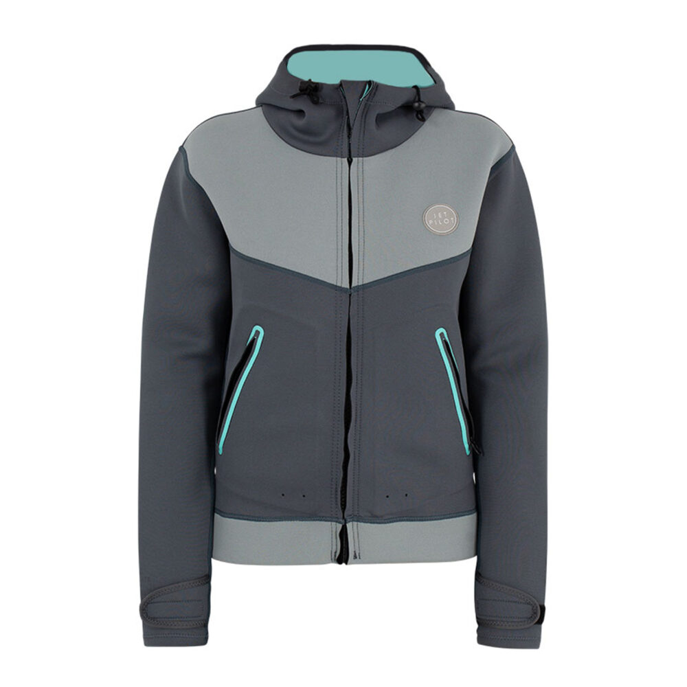 Гидрокуртка-женская-с-капюшоном-Jetpilot-Ladies-2mm-Ladies-Flight-Tour-Coat-(short)-wms.-(charcoal)_Купить-онлайн